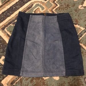 FREE PEOPLE two toned body con denim skirt size 6